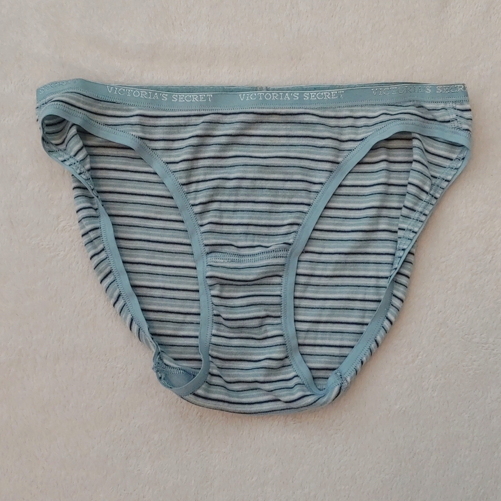 2 for $10: Victoria's Secret Cotton Stripe Low-Rise Bikini Panty, Small NWT
